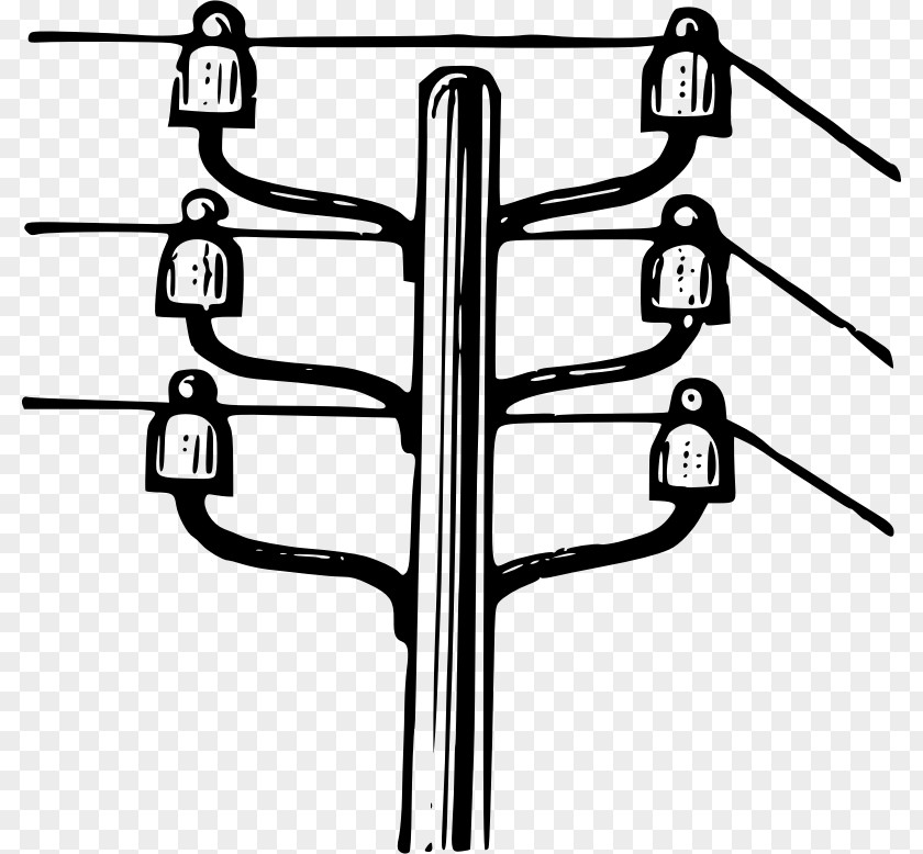 Utility Pole Overhead Power Line Electricity Clip Art PNG