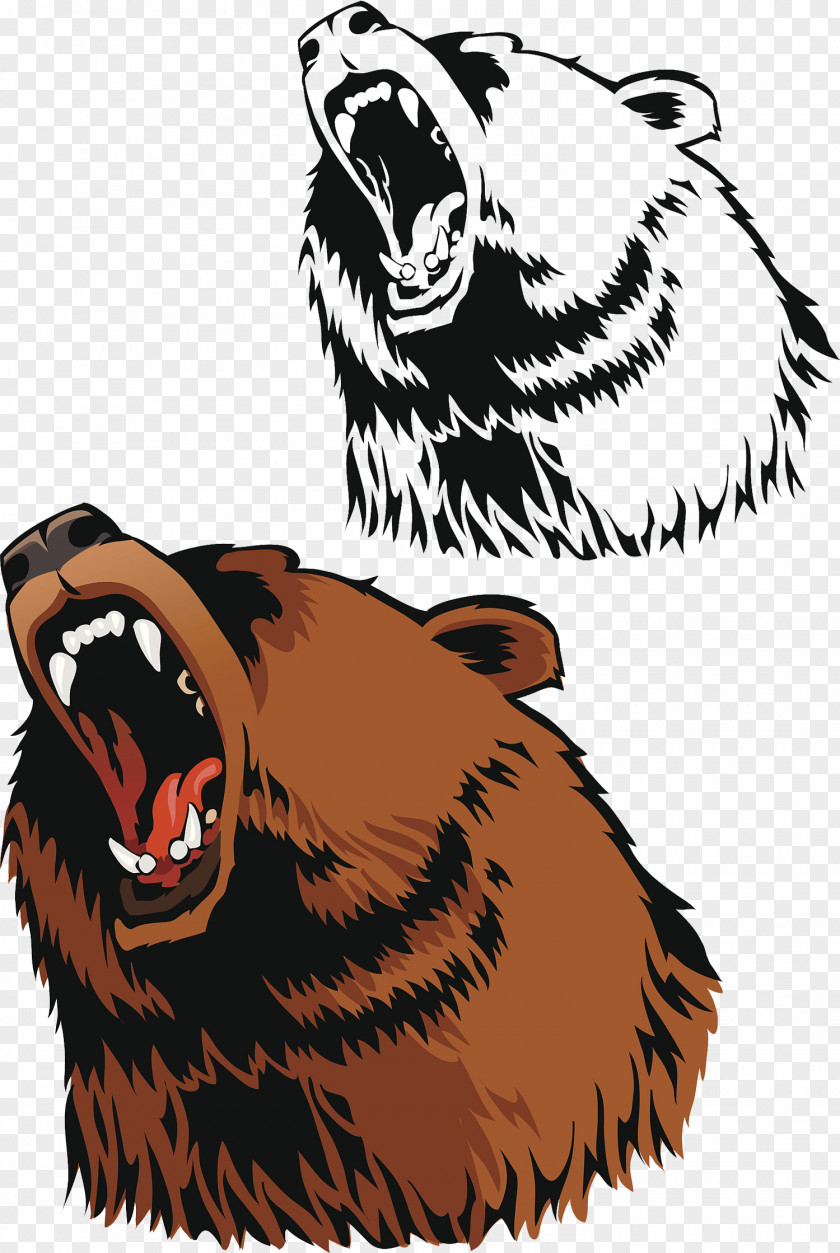 Ferocious Brown Bear American Black Grizzly PNG