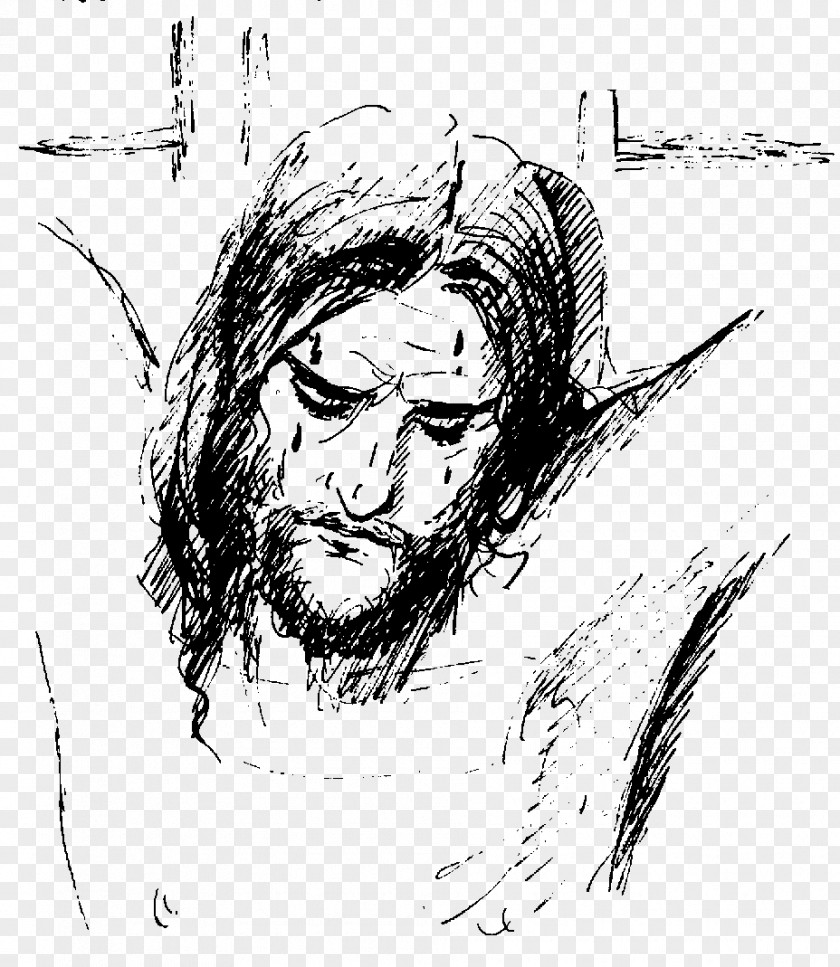 Jesus Drawing Good Friday Sketch PNG
