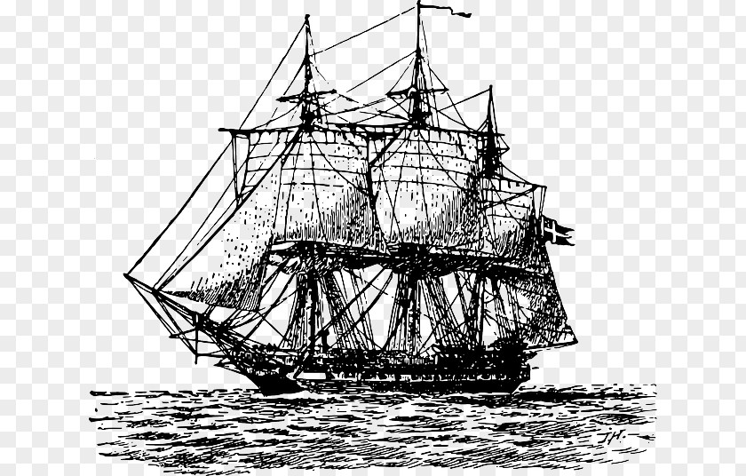 Sailing Frigate Ship Clip Art PNG