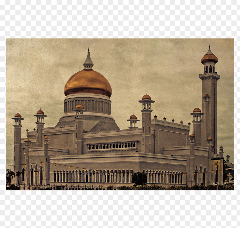 Column Sultan Omar Ali Saifuddin Mosque Facade Classical Architecture Dome PNG