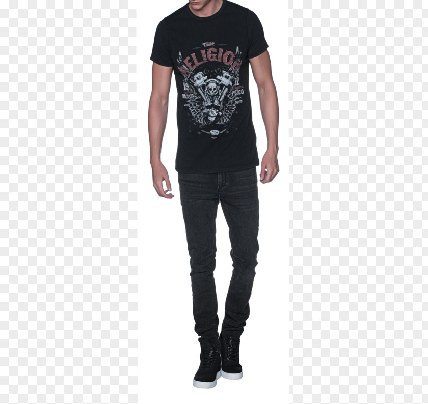 Jeans Model T-shirt Denim Sleeve True Religion PNG