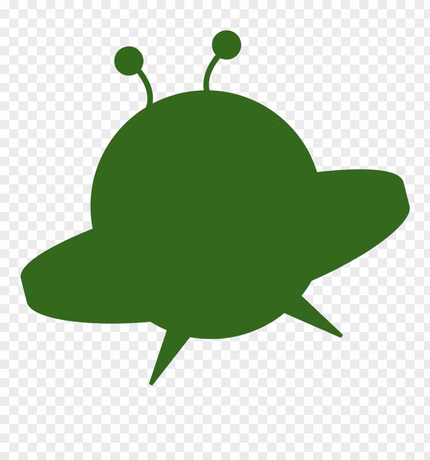 Green Silhouette Cartoon Spaceship Illustration PNG