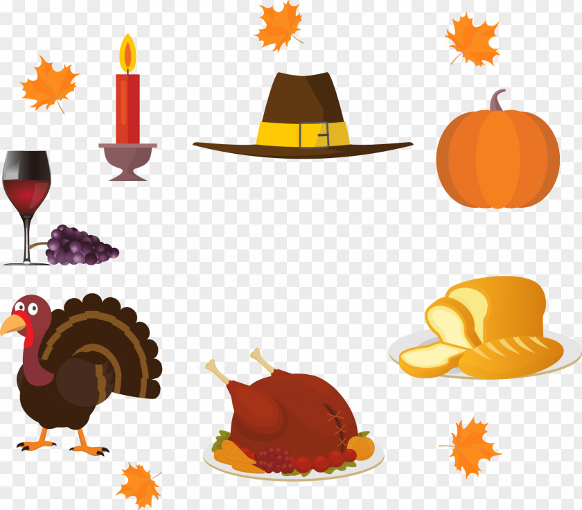 Cartoon Turkey And Chicken Candle Barbecue Thanksgiving Clip Art PNG