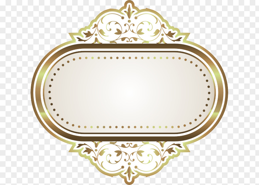 Continental Gold Frame Picture Computer File PNG