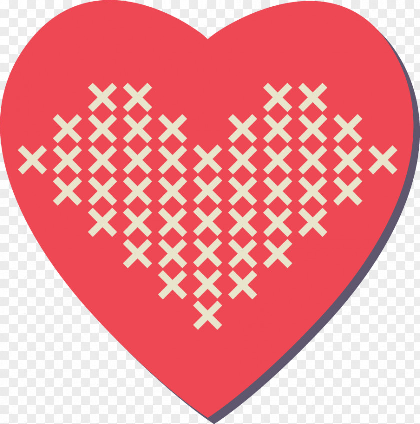 Romantic Three-dimensional Heart Valentine's Day Embroidery Knitting PNG