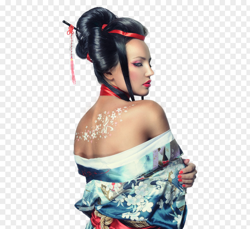 A Geisha Kimono Idea Wig PNG