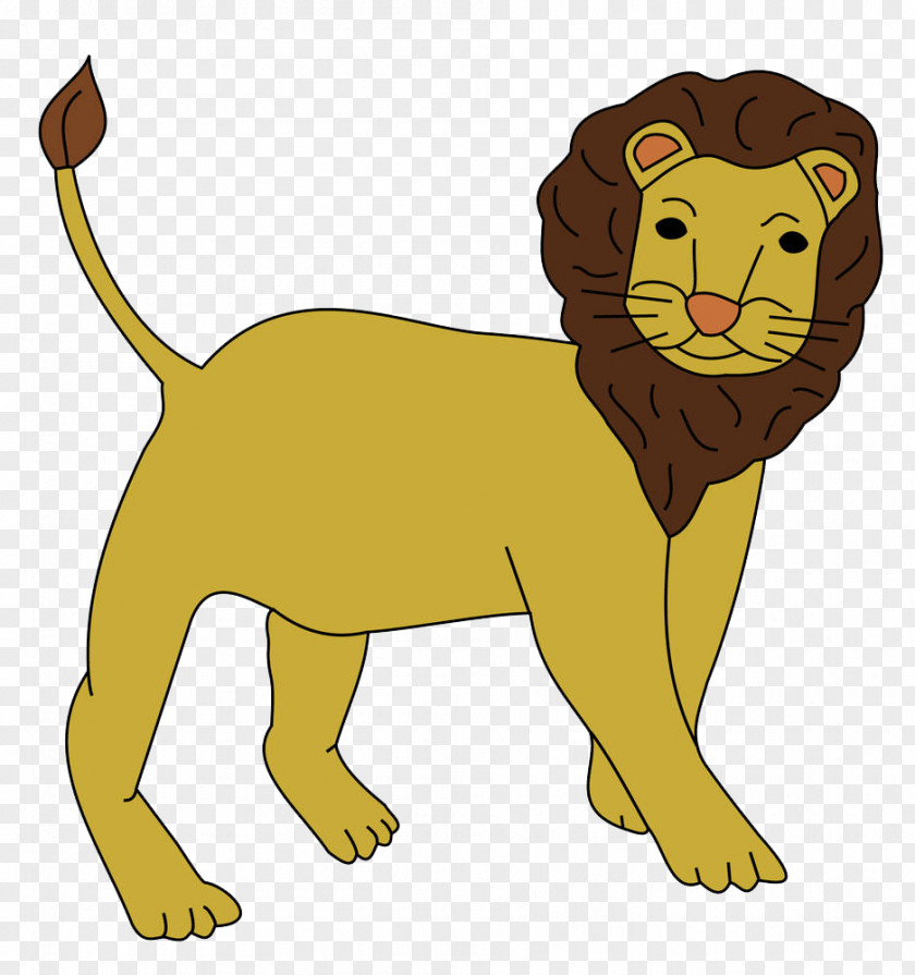 Cartoon Lion Illustration PNG