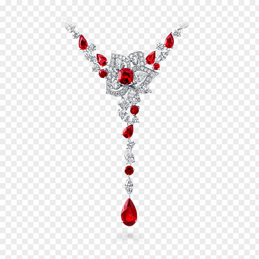 Necklace Jewellery Gemstone Ruby Graff Diamonds PNG