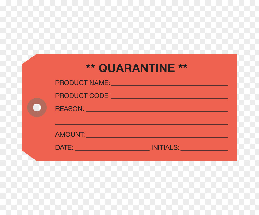 Quarantine Label Paper Brand Quality Control PNG