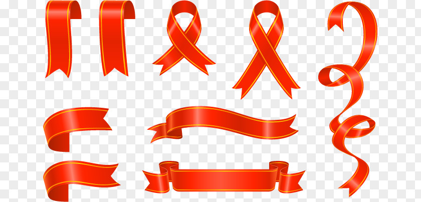 Red Ribbon Textile PNG