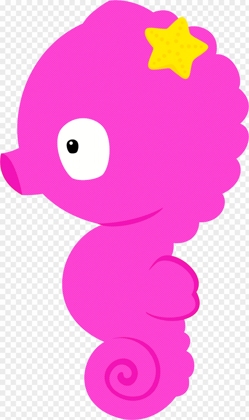 Seahorse Pink Cartoon Water Bird Magenta PNG