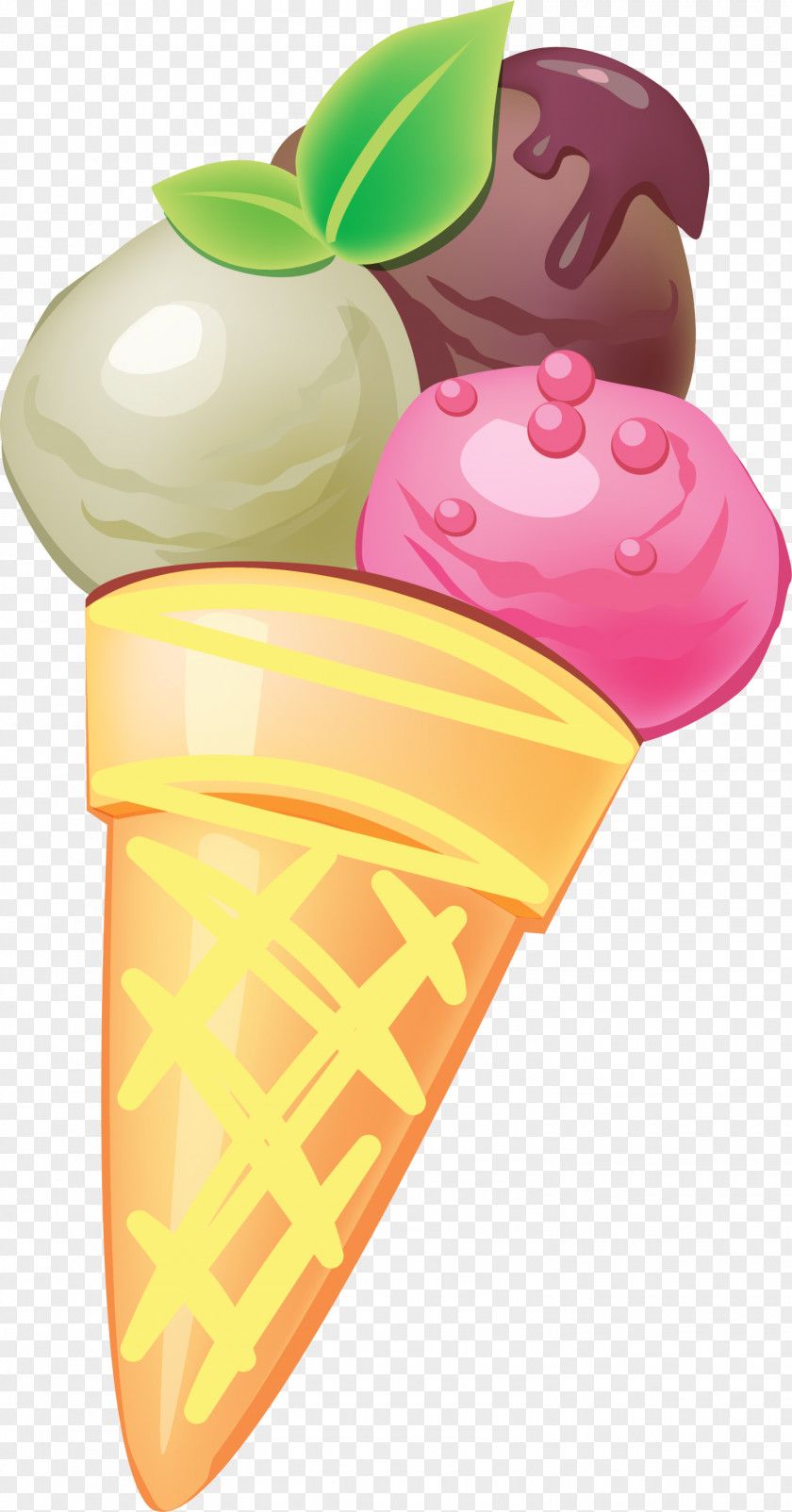Colorful Delicious Ice Cream Cone Food PNG