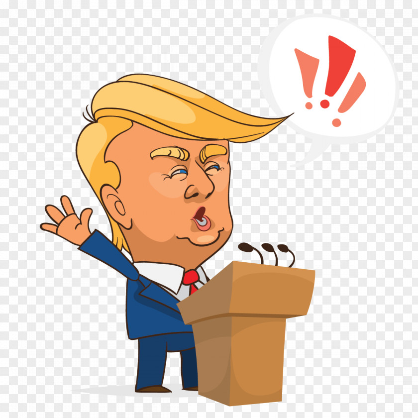 Cartoon Trump Inaugural Image Vector Clip Art PNG