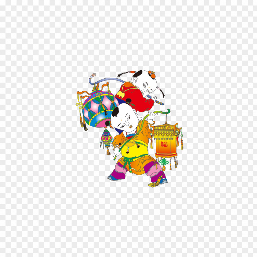 Chinese New Year Boy Buckle-free Material PNG