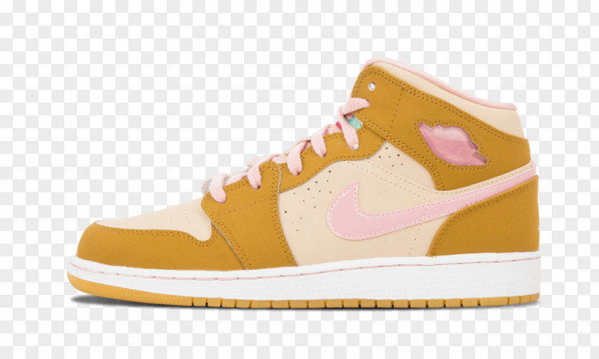 Size 5.5Nike Sports Shoes Air Jordan 1 Mid BG 'Hare' 2015 Youth Sneakers In White PNG