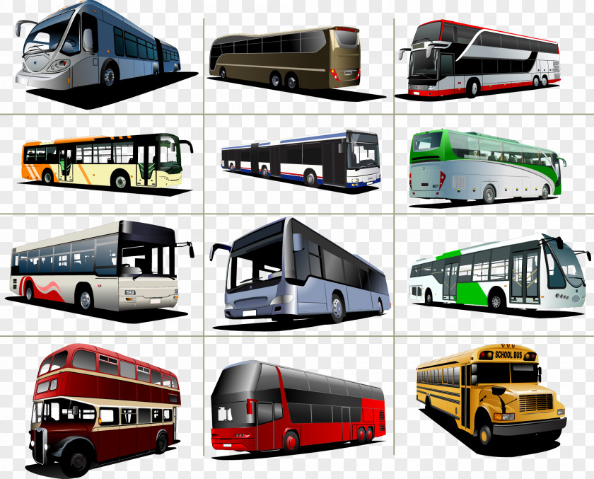Vector Bus Tour Service Clip Art PNG