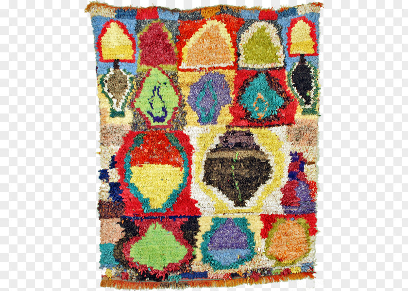 Moroccan Pattern Needlework Rectangle Flooring Wool PNG