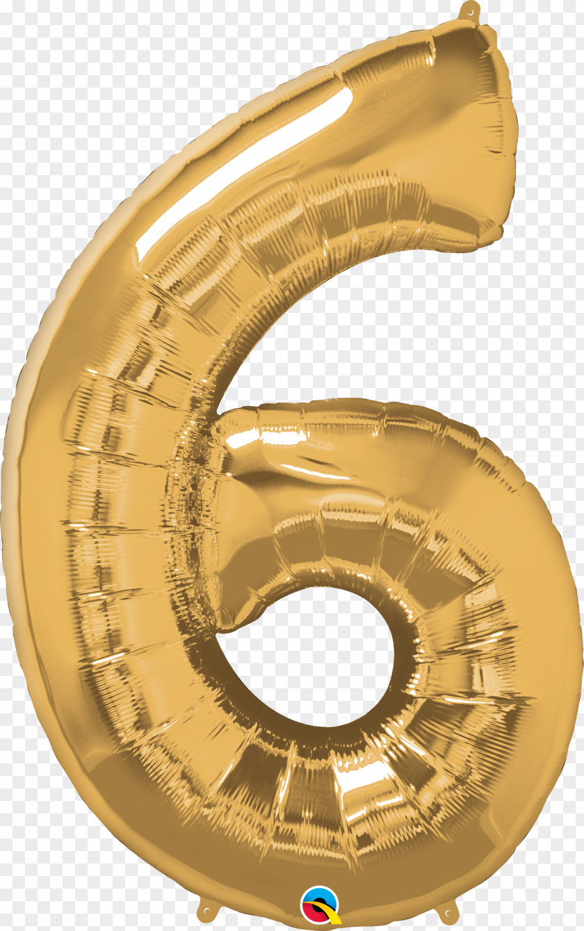 Balloon Toy Number Gold Helium PNG