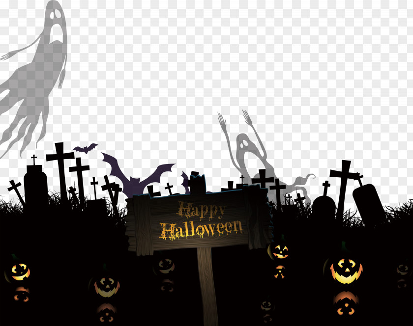 Halloween Pumpkin Stone Material Cemetery Euclidean Vector Ghost PNG