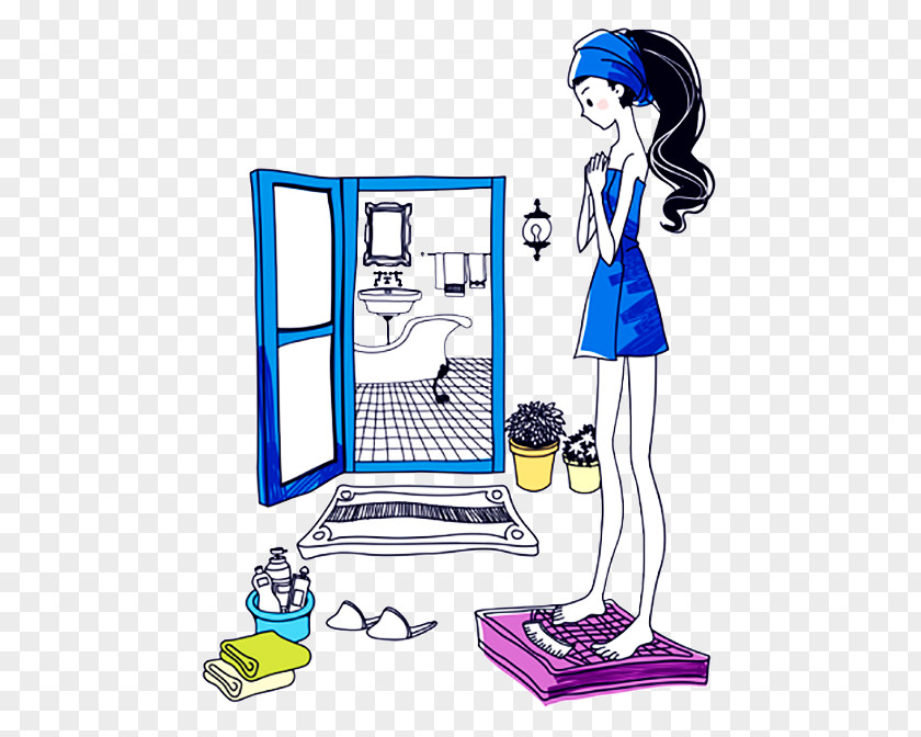 Girls Preparing A Bath Illustration Stock Royalty-free PNG