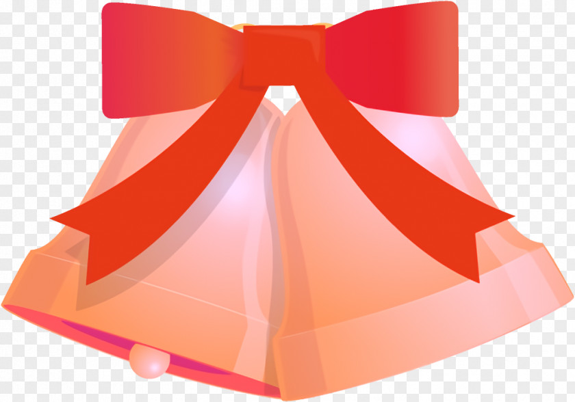 Peach Ribbon Jingle Bells Christmas PNG