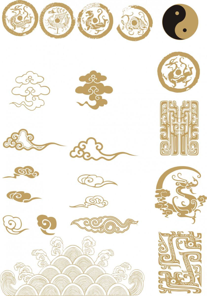 Chinese Traditional Pattern Xiangyun County Dragon Totem CorelDRAW PNG