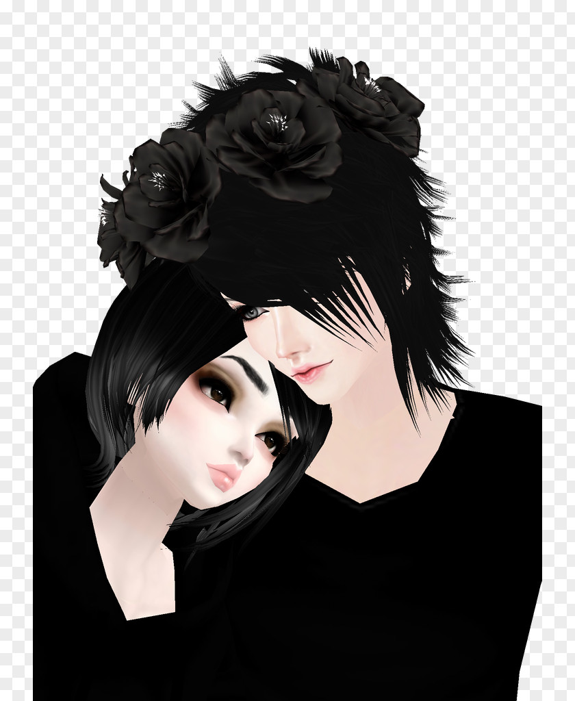 Imvu Pictures Download IMVU Black Hair Red Image PNG