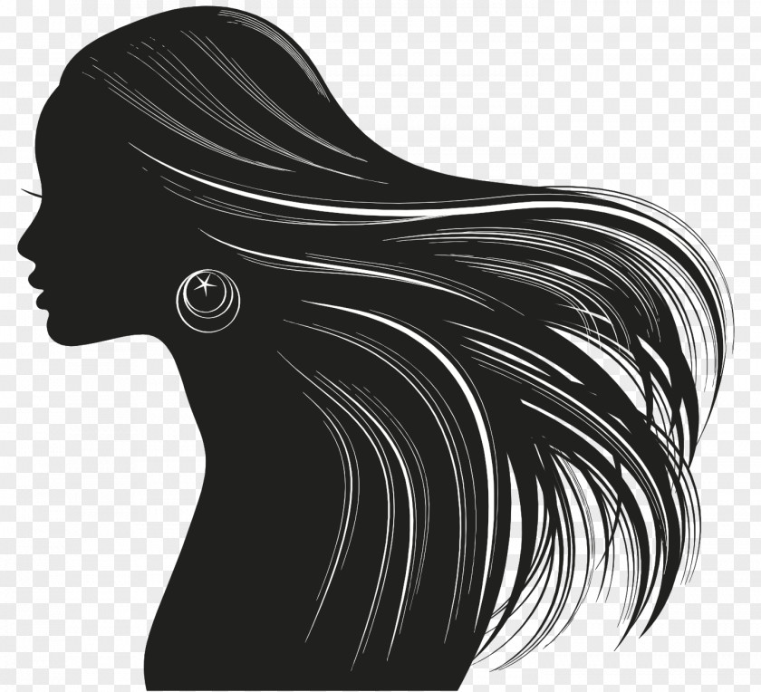 Art Blackandwhite Woman Hair PNG
