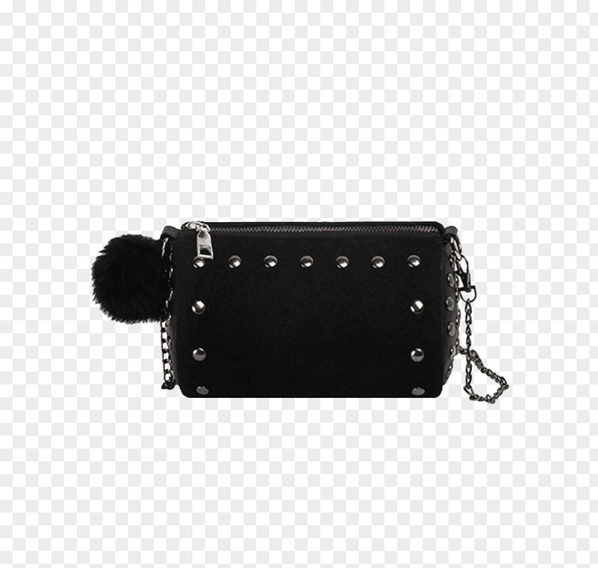 Black Chain Handbag Messenger Bags Skin Woman PNG
