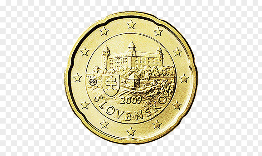 Coin Slovakia 20 Cent Euro Slovak Coins PNG