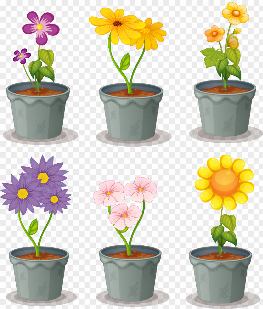 Balcony Planted Potted Plants Flowerpot Euclidean Vector PNG