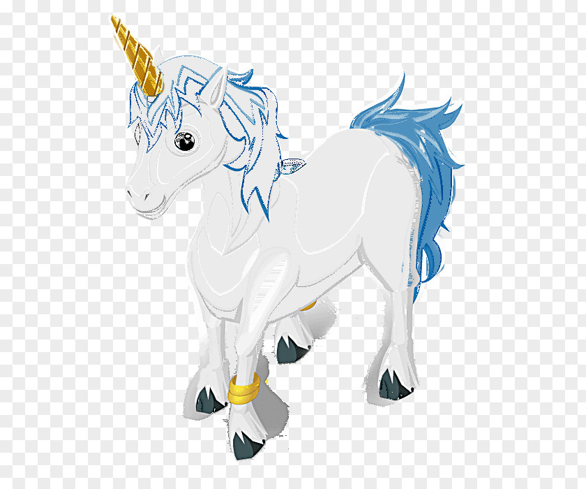 Golden Horn Silver Painted Unicorn PNG