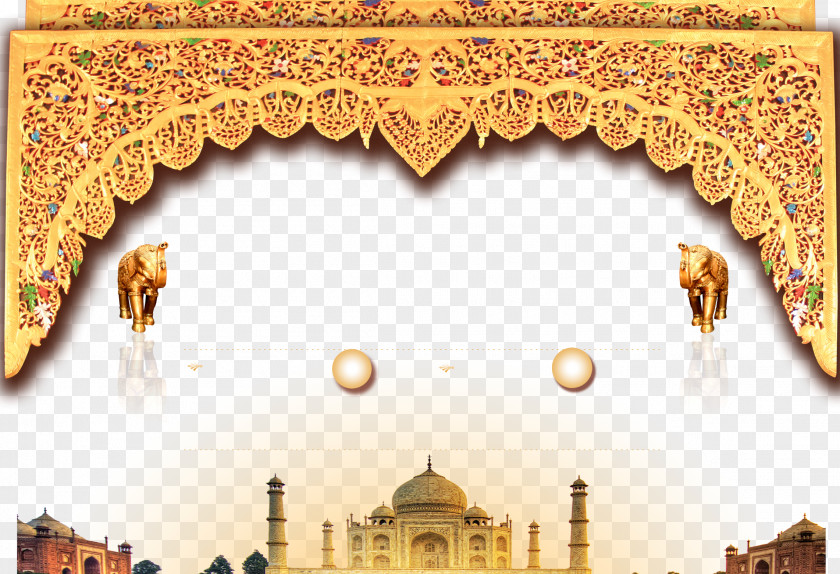Thailand Gold Pattern Background Material Computer File PNG
