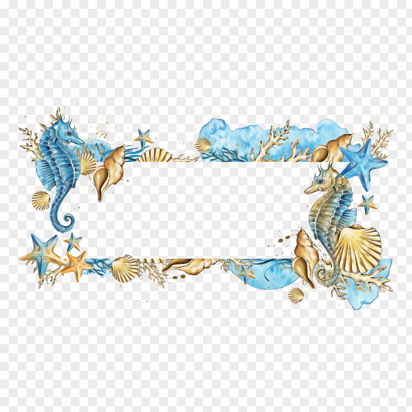 Aqua Turquoise Seashell Drawing Starfish Ocean PNG