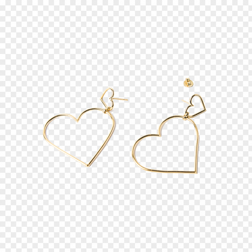 Gold Wire Earring Body Jewellery Product Design Heart PNG