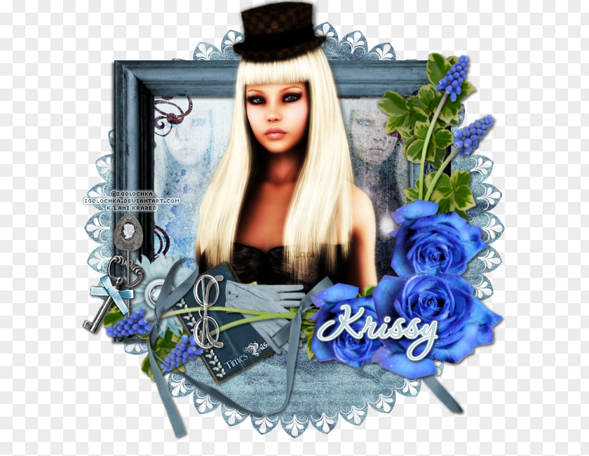 Hair Blue Rose Coloring Long PNG