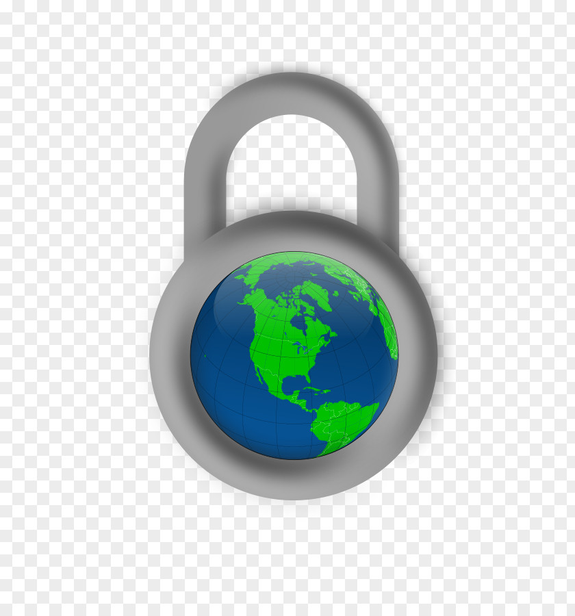 Secure World Map Globe PNG