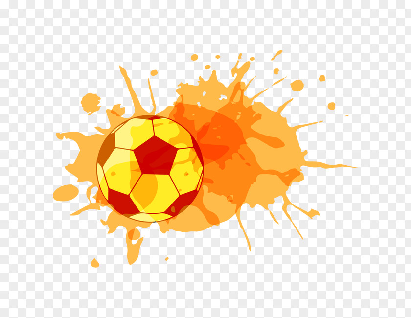 Football Splash Watercolor Painting PNG