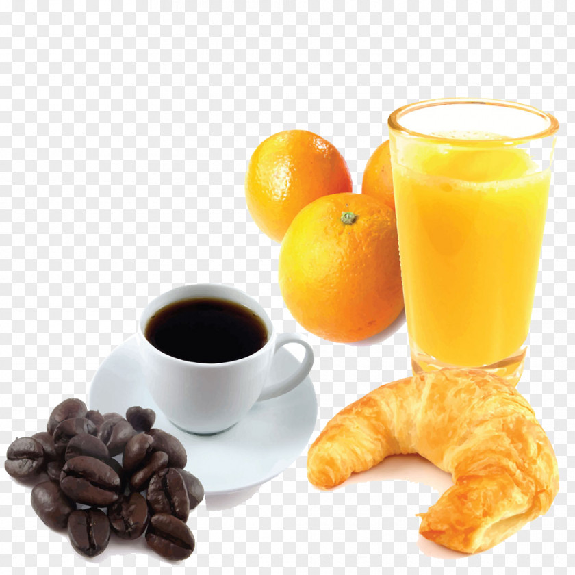 Coffee Bread And Orange Juice Apple PNG
