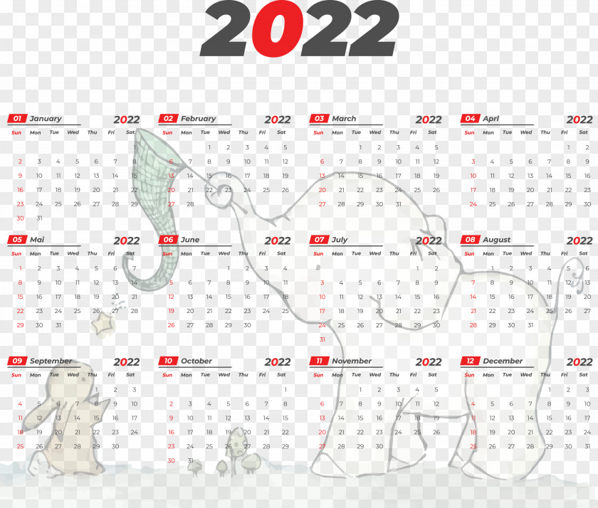 Printable Yearly Calendar 2022 2022 Calendar Template PNG