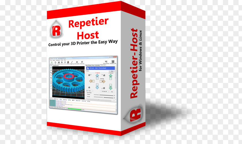 3D Box. SOftware Box Repetier-Host Computer Software Prusa I3 Printing Free PNG