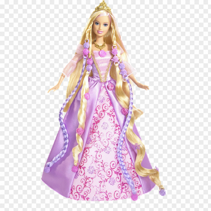 Barbie As Rapunzel Gothel Doll PNG