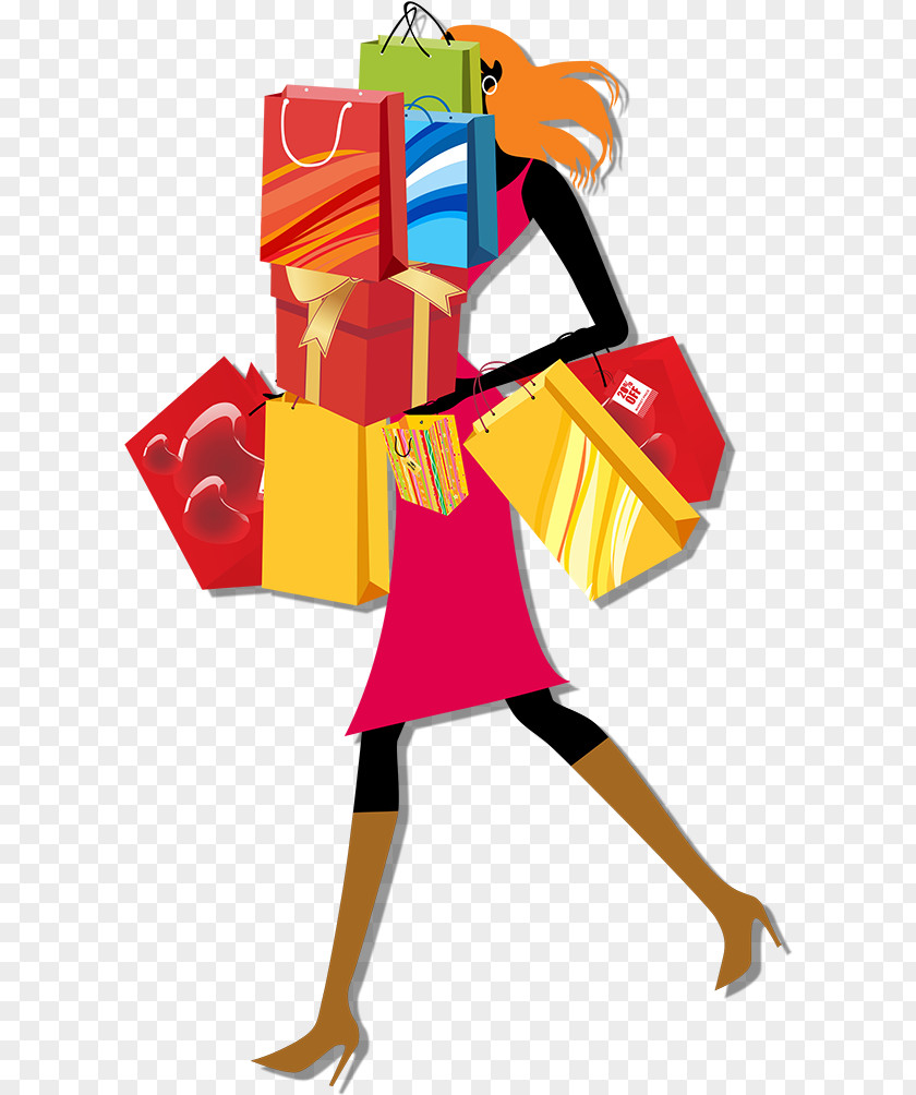 Summer Model Woman Clip Art Shopping Bag PNG