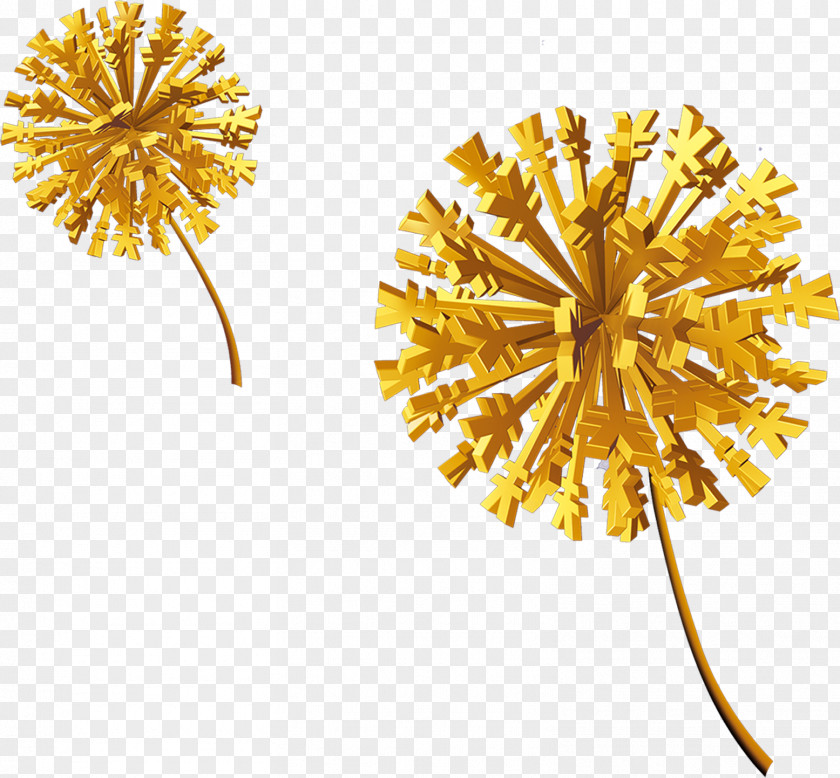 Golden Dandelion Download PNG