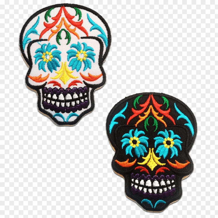 Skull Embroidered Patch Iron-on Embroidery PNG