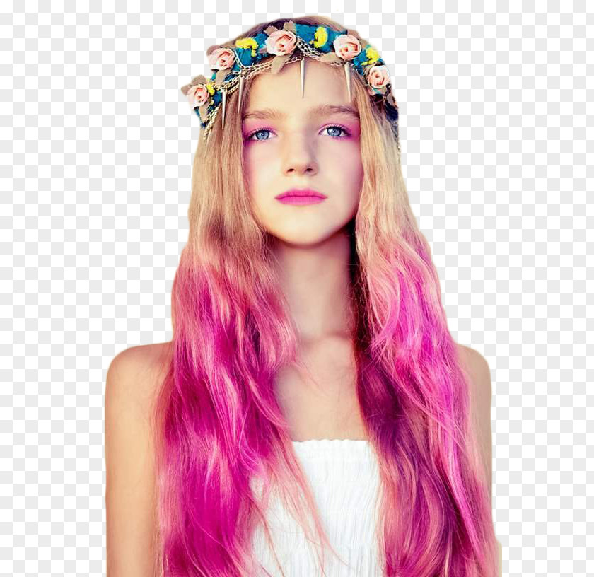 Pink Hair Coloring Highlighting Human Color PNG