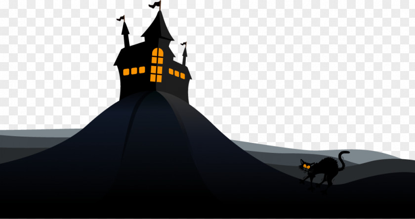 Vector Haunted House And Wildcats Flight Euclidean Witch Download PNG