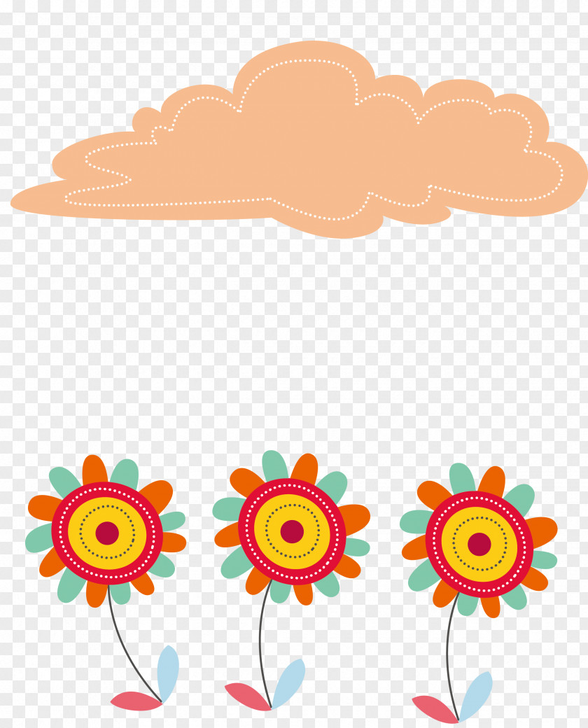 Clouds And Flowers Cloud Flower Clip Art PNG