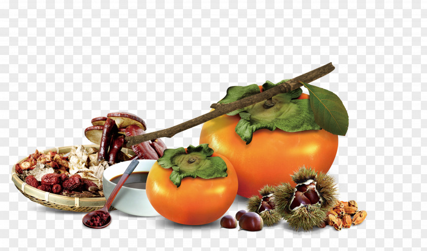 Persimmon Autumn Poster Food Qiufen PNG
